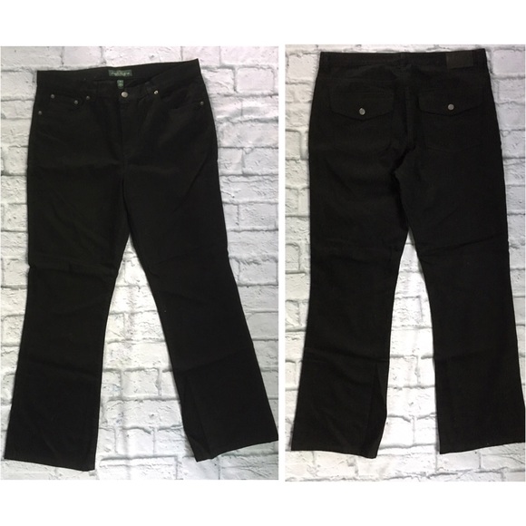 Lauren Jeans 14 Black Classic Boot Cut Flap Button - Picture 6 of 8
